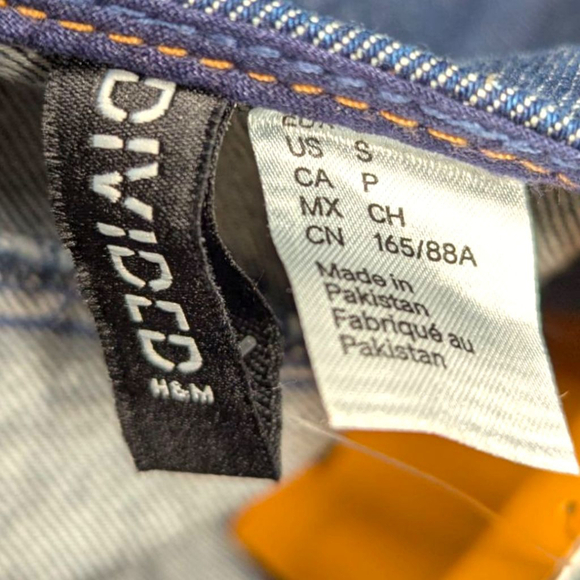 H&M Denim Babydoll Penafore Jumper Dress Dark Denim Small New with Tags - Picture 6 of 9